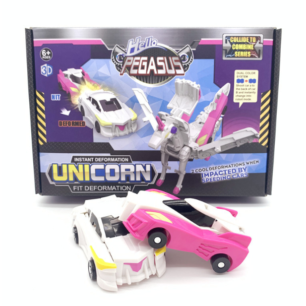 Đồ Chơi Xe Ô tô Biến Hình Kỳ Lân Unicorn Pegasus - Xe Ô Tô Biến Hình Tự Động Hai Robot Ngựa Cho Bé Trai Bé Gái