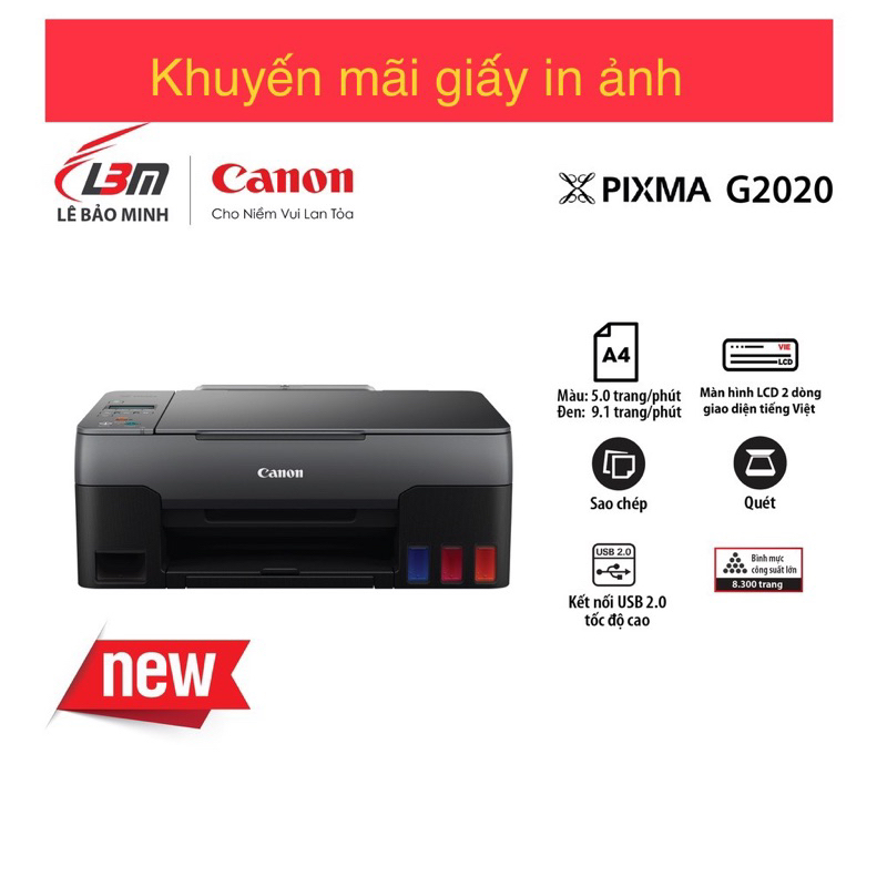 Máy in canon g2020 in scan copy tích hợp Mac và Windown