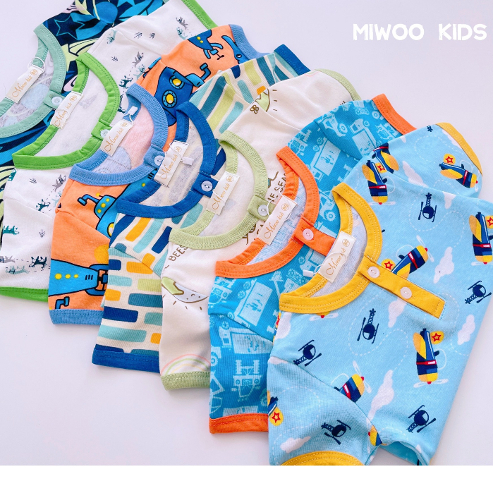Bộ Bé Trai Cọc Tay Quần Dài Thun Bozip Miwoo Kids Mẫu Mới