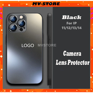 Ốp lưng điện thoại mặt lưng kính thủy tinh nhám kèm Lens camera bảo vệ cho 14 13 11 Pro MAX 14 Plus 12 Pro MVStore