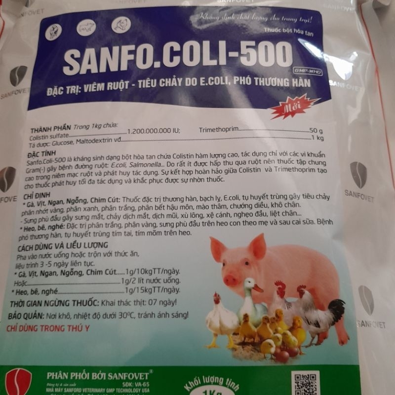 SANFO.COLI-500 100g phân xanh, phân trắng...