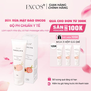 Sữa Rữa Mặt ENCOS Đào Cho Da Nhạy Cảm Ngăn Ngừa Mụn Làm Sạch Sâu Không Gây Khô Da Độ PH 5.5 Chuẩn Y Tế 130 Gram