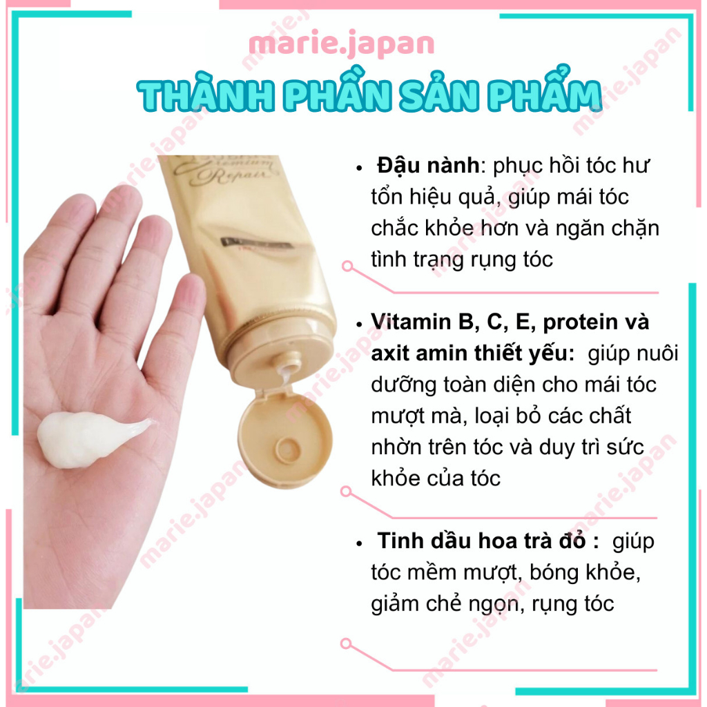 Kem xả Tsubaki phục hồi ngăn rụng tóc Premium Repair Tsubaki - Tuýp 180g