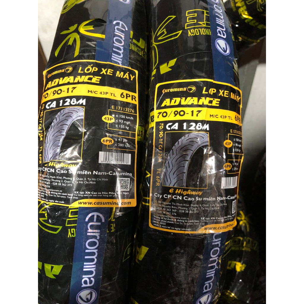 Lốp 70/90-17 EUROMINA trước RS .SIRIUS.WS110 không dùng ruột