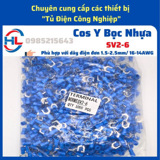 [1000 Chiếc] Đầu cos chữ y sv2-6, cos y bọc nhựa, cosy, cos y2-6, SV2-6, Cos chẻ, cos càng cua, cos y trần , SNB2-6