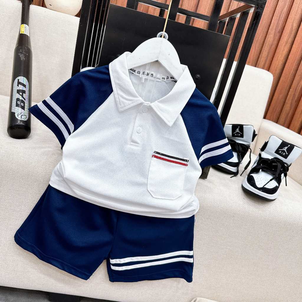 Bộ đồ bé trai Quần áo trẻ em, quần áo bé trai set đồ polo mùa hè cho bé đi học đi chơi PL02