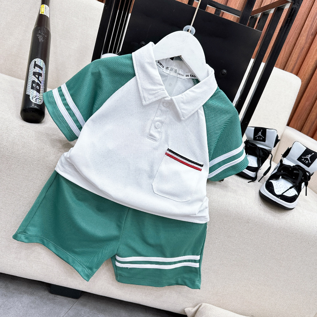Bộ đồ bé trai Quần áo trẻ em, quần áo bé trai set đồ polo mùa hè cho bé đi học đi chơi PL02