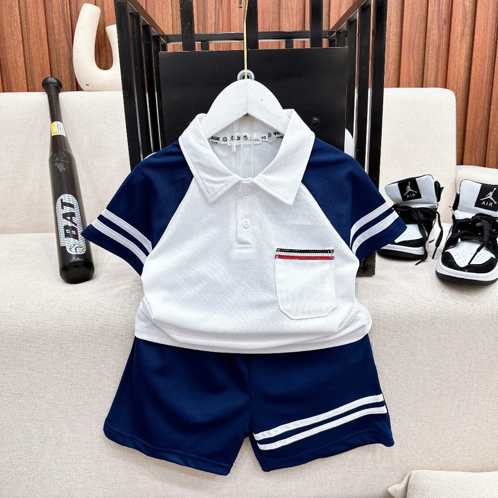 Bộ đồ bé trai Quần áo trẻ em, quần áo bé trai set đồ polo mùa hè cho bé đi học đi chơi PL02