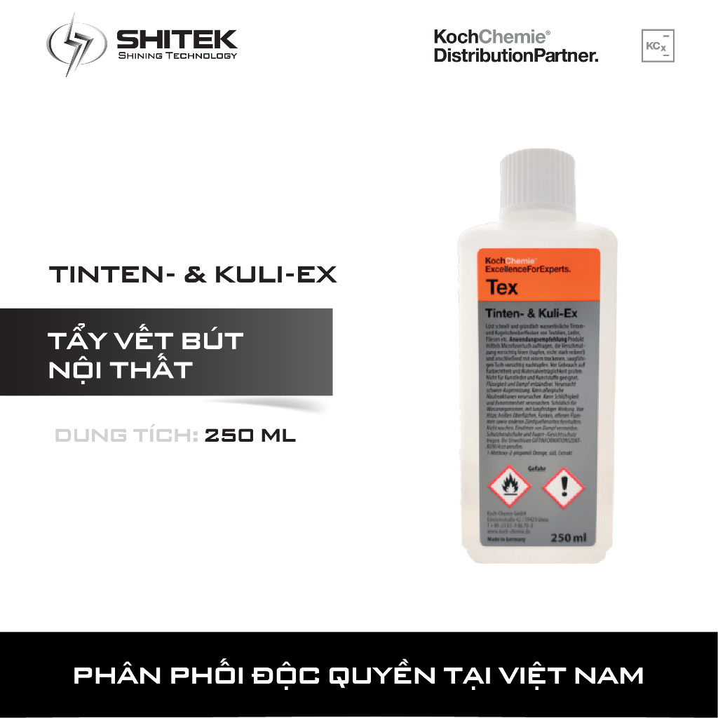 Dung dịch tẩy vết bút nội thất - Tinten- & Kuli-Ex Koch Chemie 250 ML