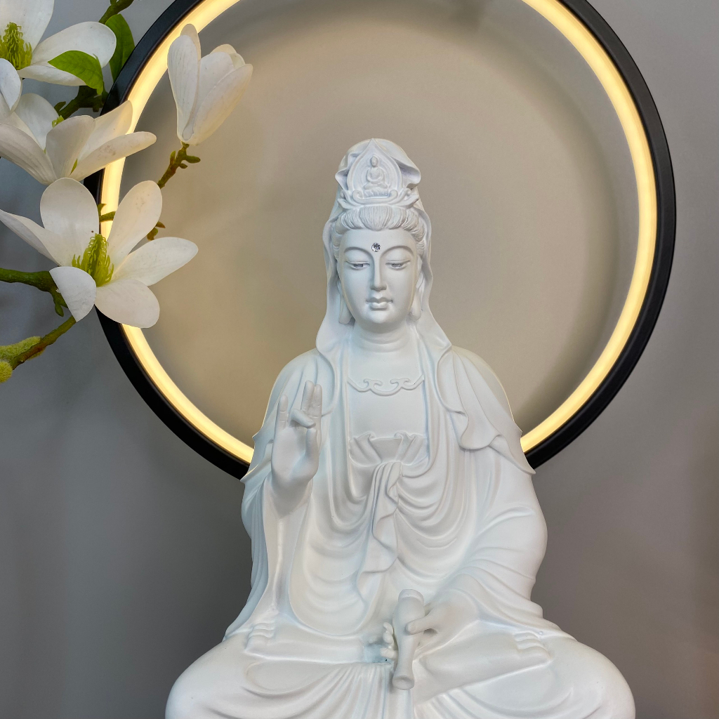 Tượng Phật Quan Thế Âm Bồ Tát, Chết Liệu Bột Ngọc Cao Cấp - Tuệ Nga
