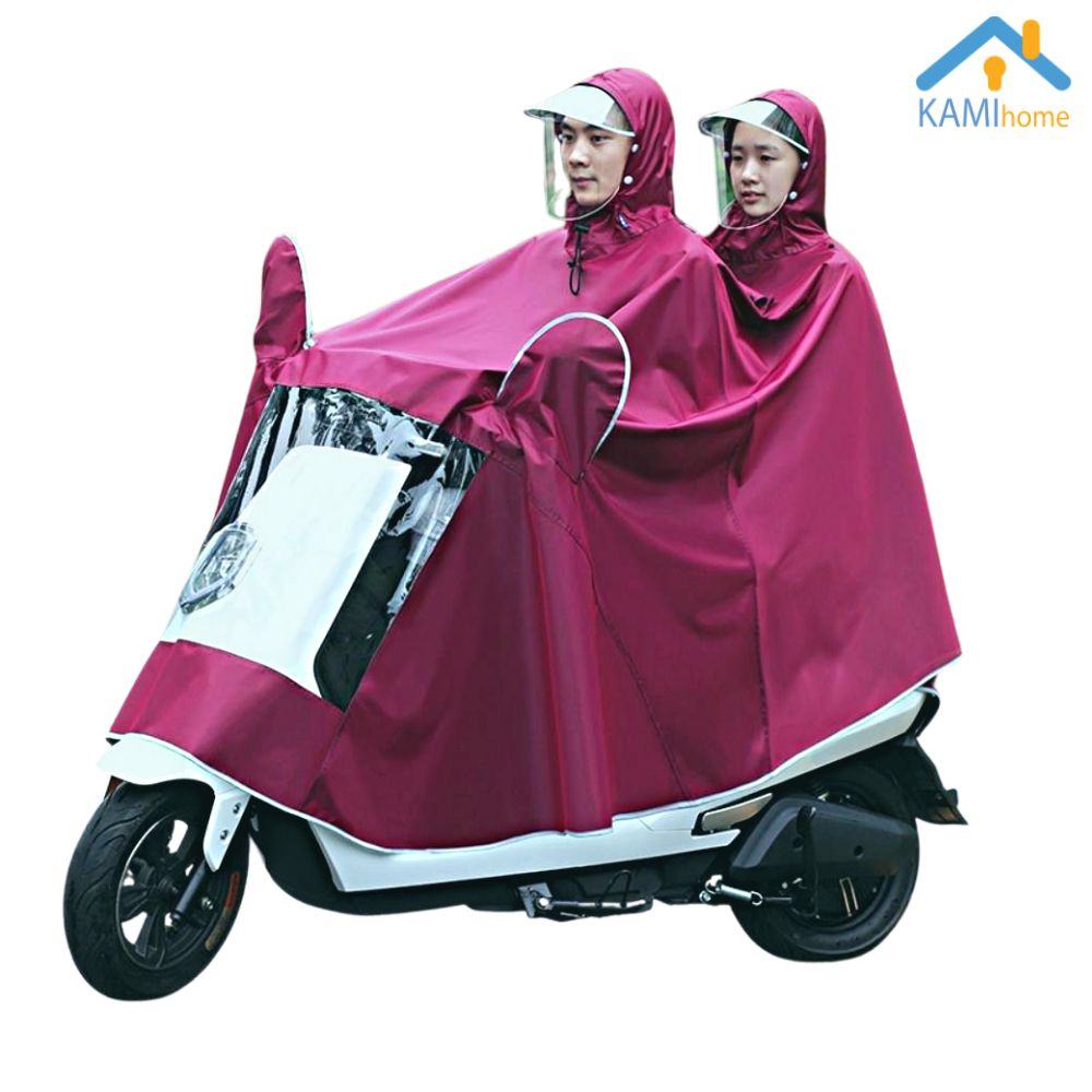 Áo mưa phản quang 2 đầu có bao gương xe máy mã 70036