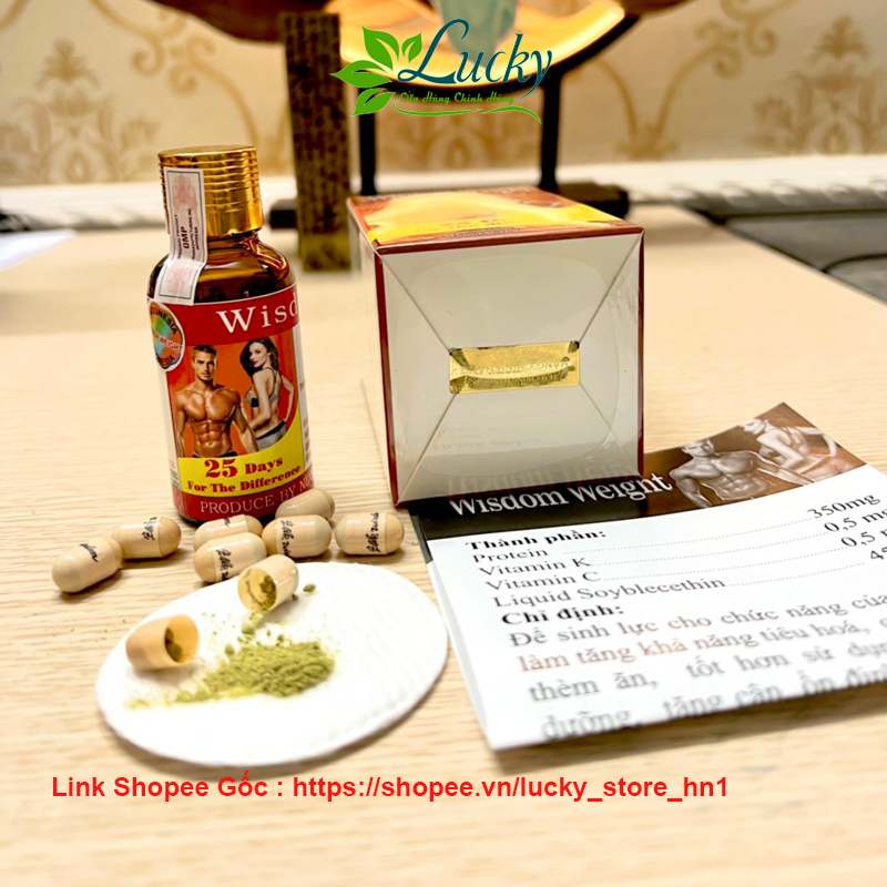 Tăng Cân Wisdom Weight Tăng Cân An Toàn Không Tích Nước Chính Hãng INDONESIA Hộp 25 Viên