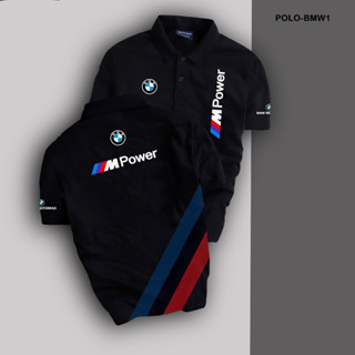 Áo thun nam có cổ BMW đen va trắng, Áo polo thể thao cộc tay full size ( HÀNG MỚI VỀ)