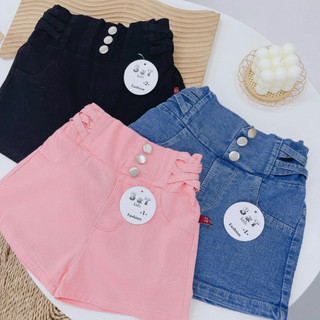 Size đại 15-30kg: quần sooc kaki/jean đan hông dáng cạp cao điệu đà cho bé gái - qsdh