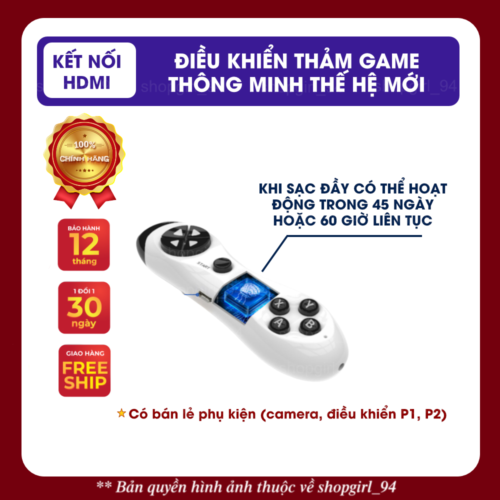 Thảm chơi game kết nối tivi tiếng Anh bản quốc tế dễ sử dụng, kết nối không dây HDMI