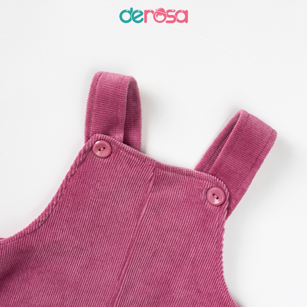 Váy yếm nhung tăm DEROSA KIDS chất liệu cotton cho bé gái từ 1 đến 5 tuổi AWKDZ662Y