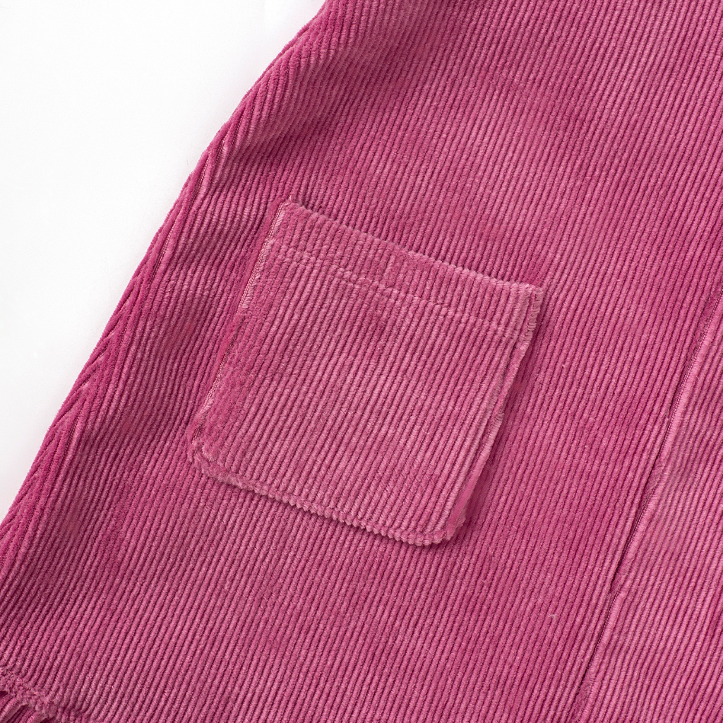 Váy yếm nhung tăm DEROSA KIDS chất liệu cotton cho bé gái từ 1 đến 5 tuổi AWKDZ662Y