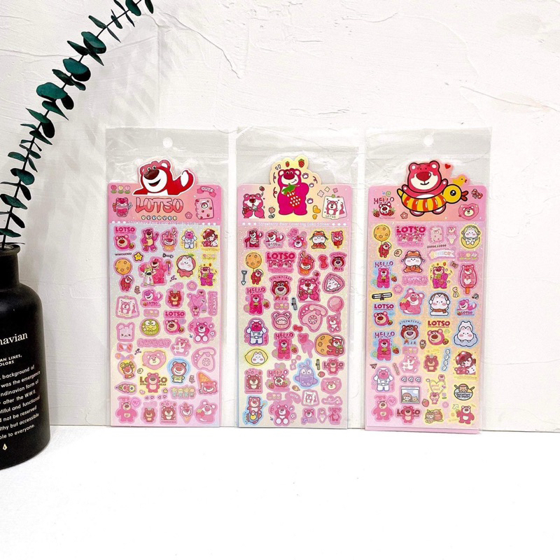 Sticker Gấu Dâu Nhũ Nhiều Chi Tiết