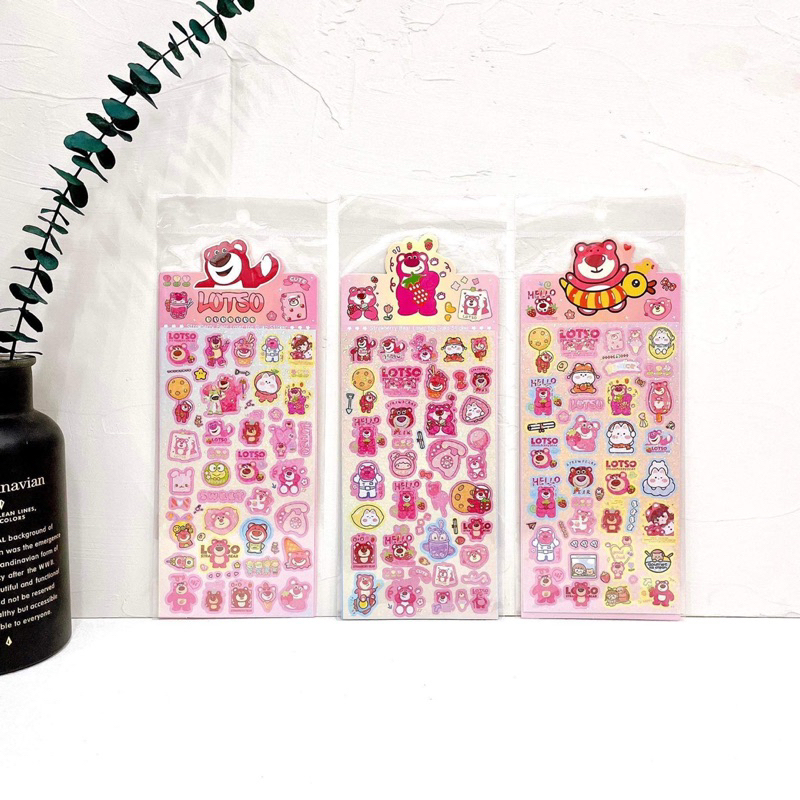 Sticker Gấu Dâu Nhũ Nhiều Chi Tiết
