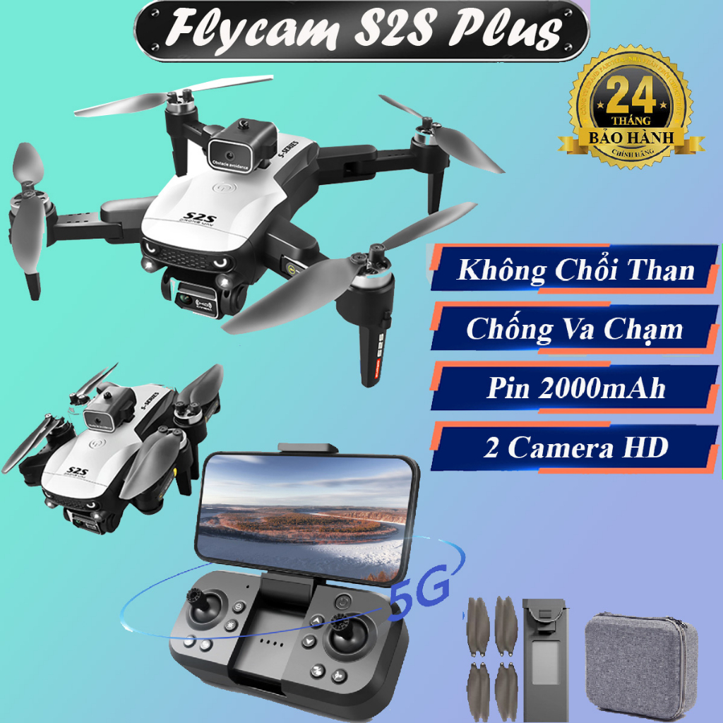 Máy bay Flycam S2S Cảm biến chống va chạm - trang bị camera HD 6K - Động cơ không chổi than