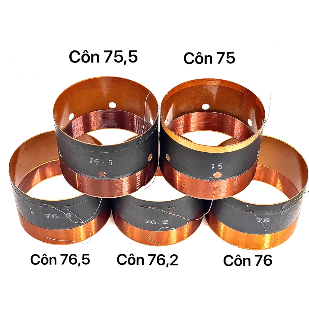 Côn coil loa bass 76 / 75.5 / 76.2 / 76.5 / 75 ( 2 lớp trong ngoài )