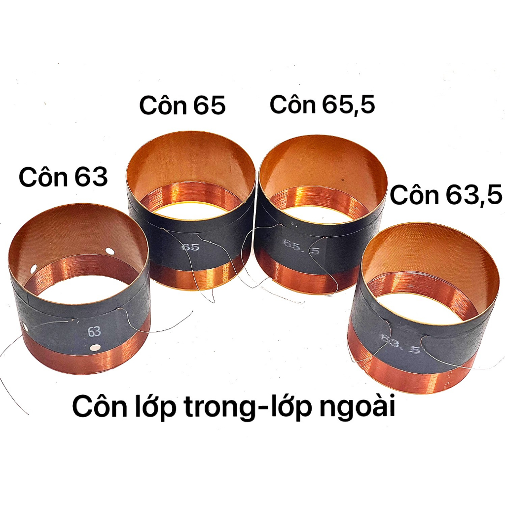 Côn coil loa bass 63 / 63.5 / 65 / 65.5 ( 2 lớp trong ngoài )