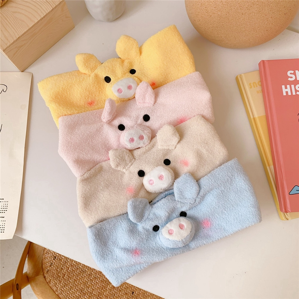 Băng đô rửa mặt bờm cài tóc turban dễ thương cute hình heo, chun cài tóc gọn gàng cho nữ dễ thương