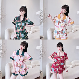 [Mẫu Đẹp]Pyjama Đồ Bộ Đùi Bigsize 55-100kg Diện cực Đẹp Chất Satin Cao Cấp