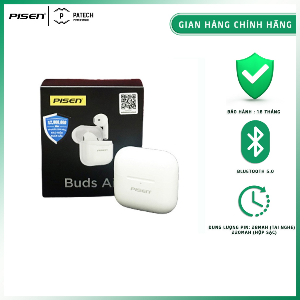 Tai nghe không dây PISEN True Wireless Buds Air (XY-BHD03 ) - Hàng chính hãng