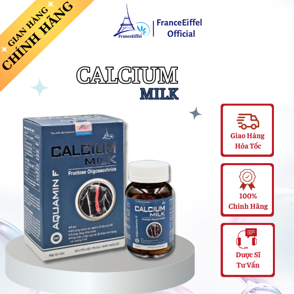 Viên Uống Bổ Sung Canxi Calcium Milk Và Vitamin D Cho Cơ Thể - FranceEiffel Hộp 60 viên