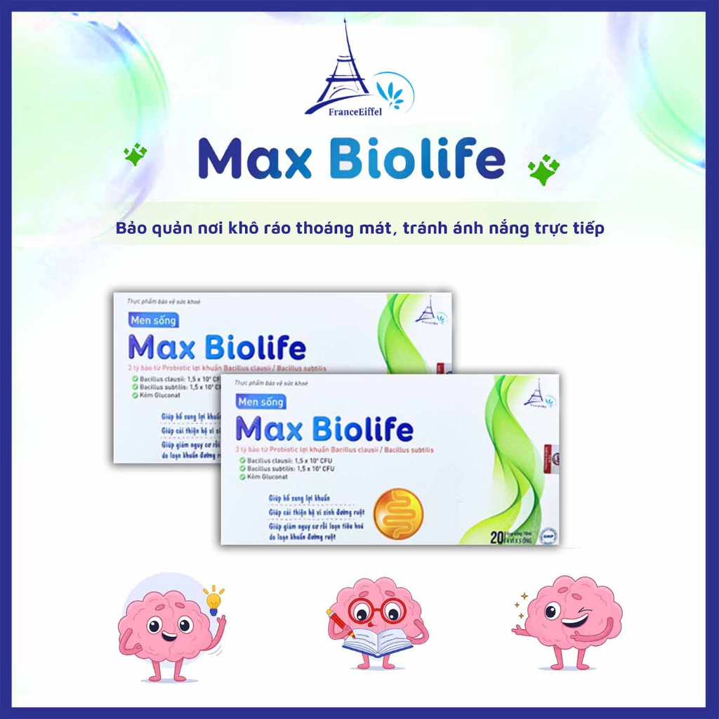 Ống Men Sống Lợi Khuẩn Max Biolife Hỗ Trợ Tiêu Hóa - FranceEiffel Hộp 20 ống