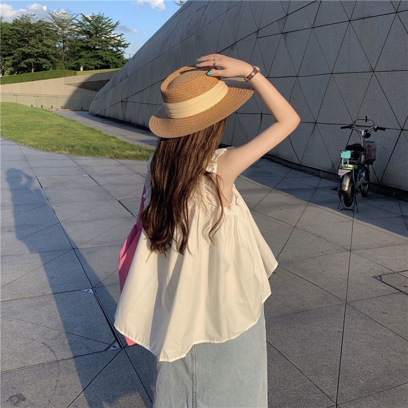 Áo hai dây ulzzang quai bèo bản to, Áo babydoll hai dây KEMIE SHOP