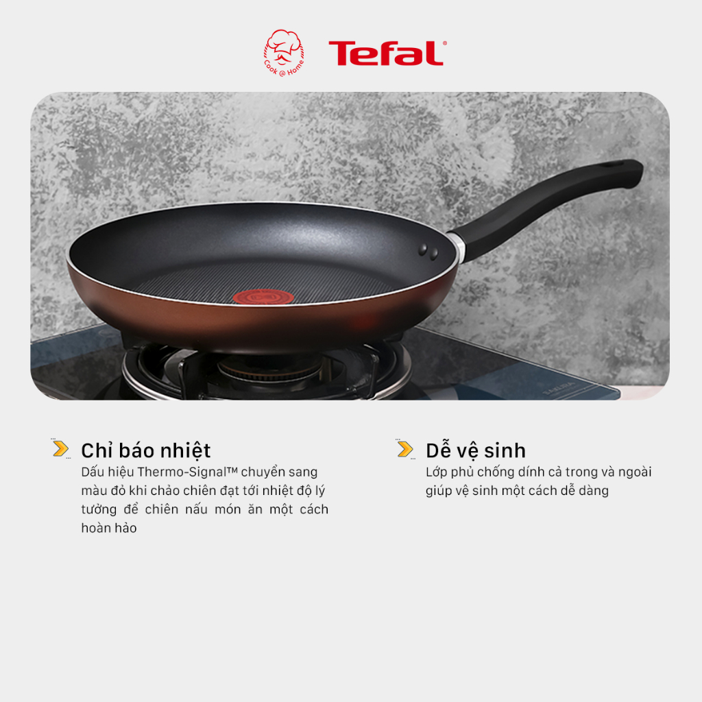 Chảo chống dính Tefal Day By Day dùng cho bếp từ size 24cm, 28cm - Bảo hành 2 năm