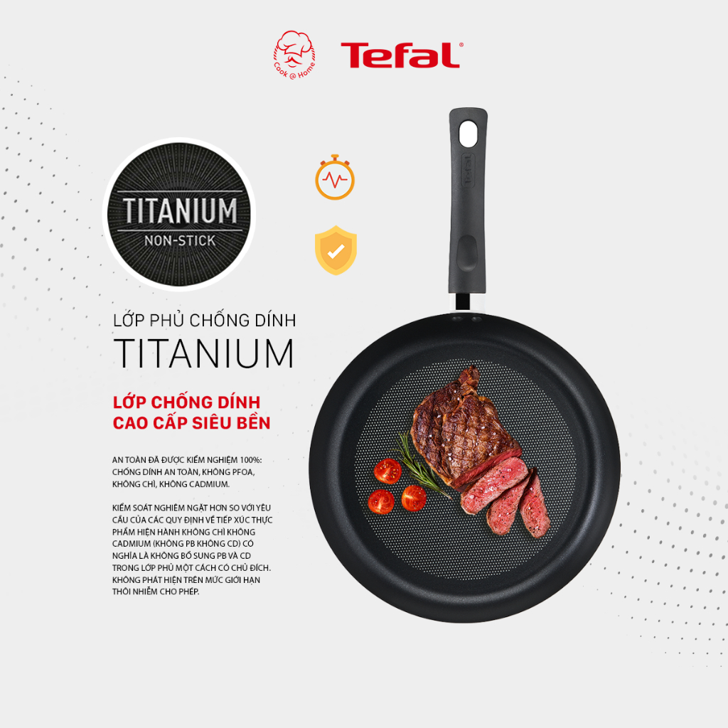 Chảo chống dính Tefal Day By Day dùng cho bếp từ size 24cm, 28cm - Bảo hành 2 năm