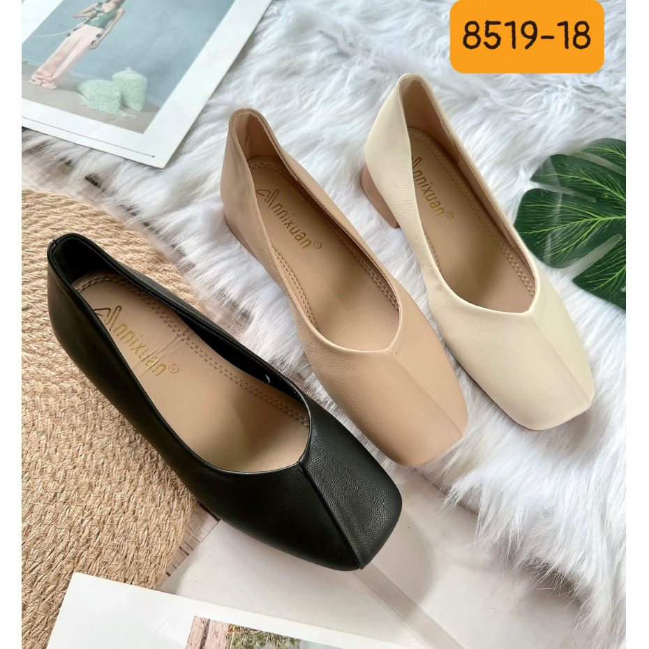 (Ảnh thật, HCM) Giày Búp Bê Nữ, giày ball hàng xịn da mềm gót thấp kiểu trơn cực xinh xắn size 35-39 mã 8519-18🌈❤️