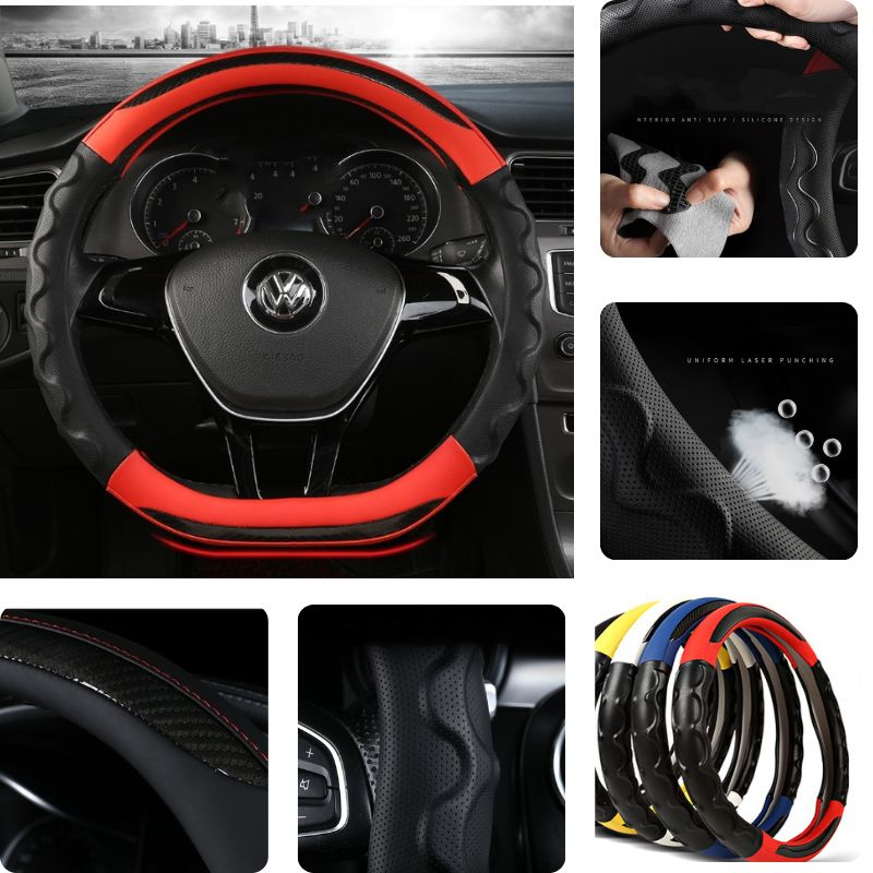 Bọc ốp vô lăng D cut cho xe Kia Seltos, Kia Sonet, Suzuki XL7,Elantra Sport...thể thao chống mồ hôi tay Vân Rồng cao cấp