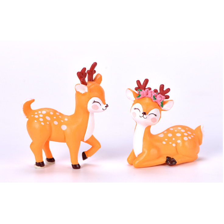 TT53 - cặp nai vàng trang trí tiểu cảnh sen đá, xương rồng, bonsai, cây để bàn
