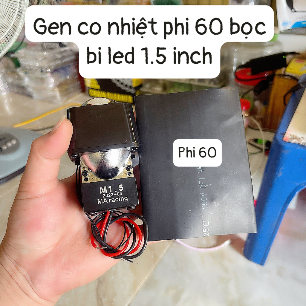 Gen co nhiệt phi 60 100_ống co nhiệt 100mm bọc bi cầu led 1.5 3.0