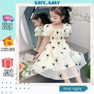 (10-36kg) Váy Đầm Thiết Kế Bé Gái 2 Lớp Hoa Nhí Xinh Dễ Thương Cho Trẻ Em Mùa Hè, Đi Chơi, Du Lịch - CAFE_BABY079