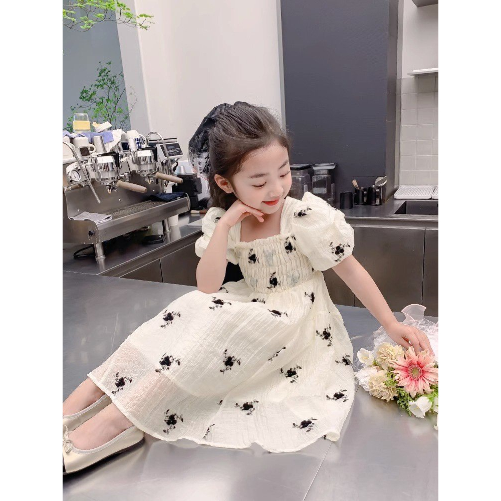 Váy Đầm Thiết Kế Bé Gái 2 Lớp Hoa Nhí Xinh Dễ Thương Cho Trẻ Em Mùa Hè, Đi Chơi, Du Lịch - CAFE_BABY079