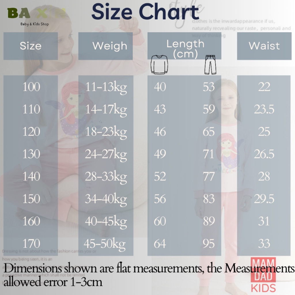 ĐỒ BỘ ĐỒ NGỦ DÀI TAY MAMDADKIDS NÀNG TIÊN CÁ 100% COTTON CHO MẸ VÀ BÉ GÁI TRẺ EM MẶC NHÀ SIZE ĐẠI