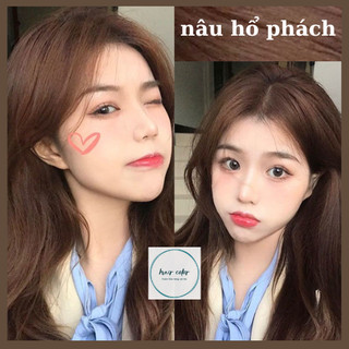 Thuốc nhuộm tóc , thuốc nhuộm tóc tại nhà màu nâu hổ phách không tẩy tặng kèm oxy và găng tay