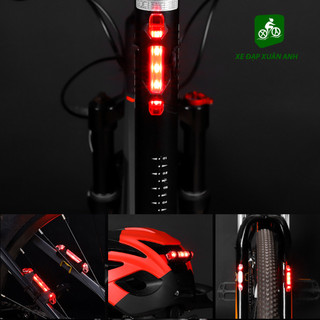 [Siêu Rẻ- Free Ship] Đèn LED Báo Tín Hiệu Gắn Xe Đạp Chống Nước Sạc USB