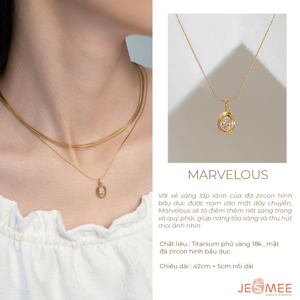 Dây chuyền nữ Marvelous JESMEE mặt đá zircon - N25008