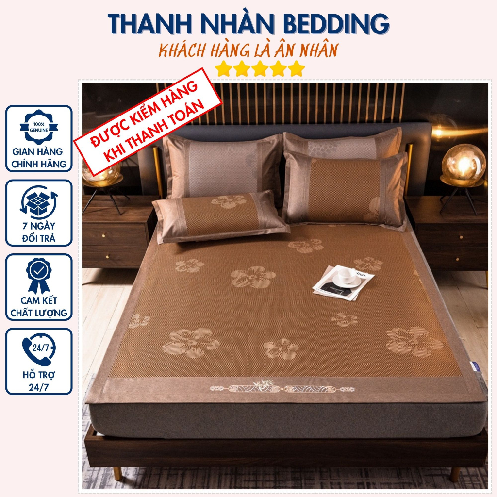 Chiếu lụa điều hòa ChunQiu cao cấp mùa hè, chiếu mây ChunQiu nhập khẩu THANH NHÀN BEDDING kích thước 1m5 1m6 1m8 2m2