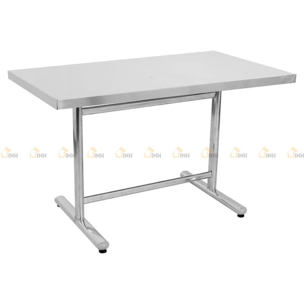 Bộ bàn inox chữ nhật chân chữ T + 6 ghế inox 304 Qui Phúc, Miễn ship HCM