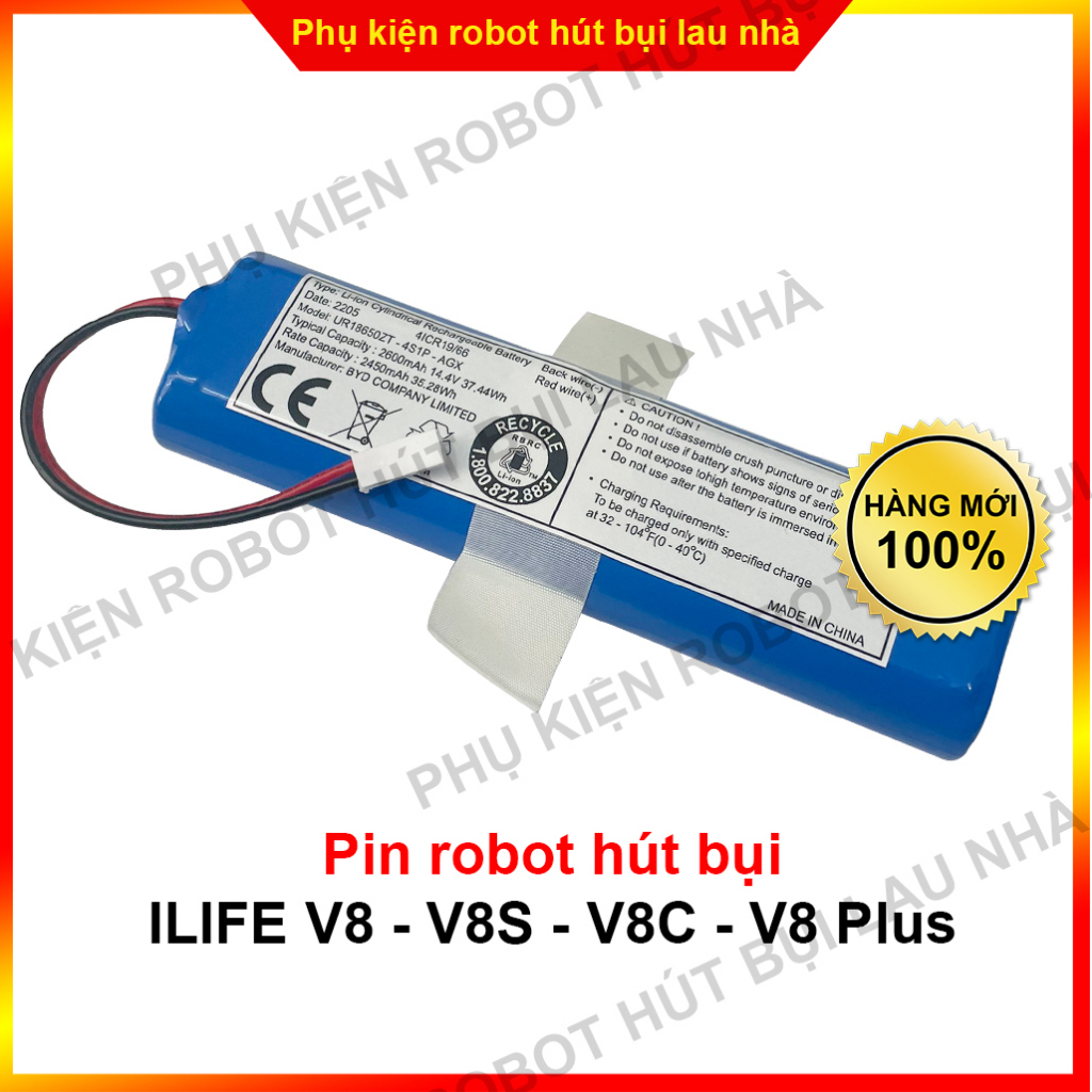 Pin robot hút bụi ILIFE V8, V8S, V8C, V8 Plus - Bảo hành 3 tháng (Lỗi 1 đổi 1)