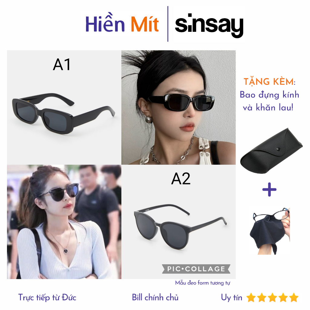 SINSAY Đức - Kính mát chống tia UV râm chuẩn auth authentic chính hãng mắt mèo kim loại nam nữ SALE có sẵn