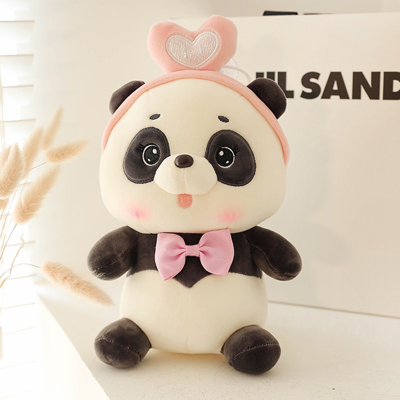 Gấu Bông Gấu Trúc Nơ Hồng Mềm Mịn Dễ Thương Quà Tặng Đáng Yêu Size Mini 23-25cm Phù Hợp Làm Qùa Tặng Cho Các Bé