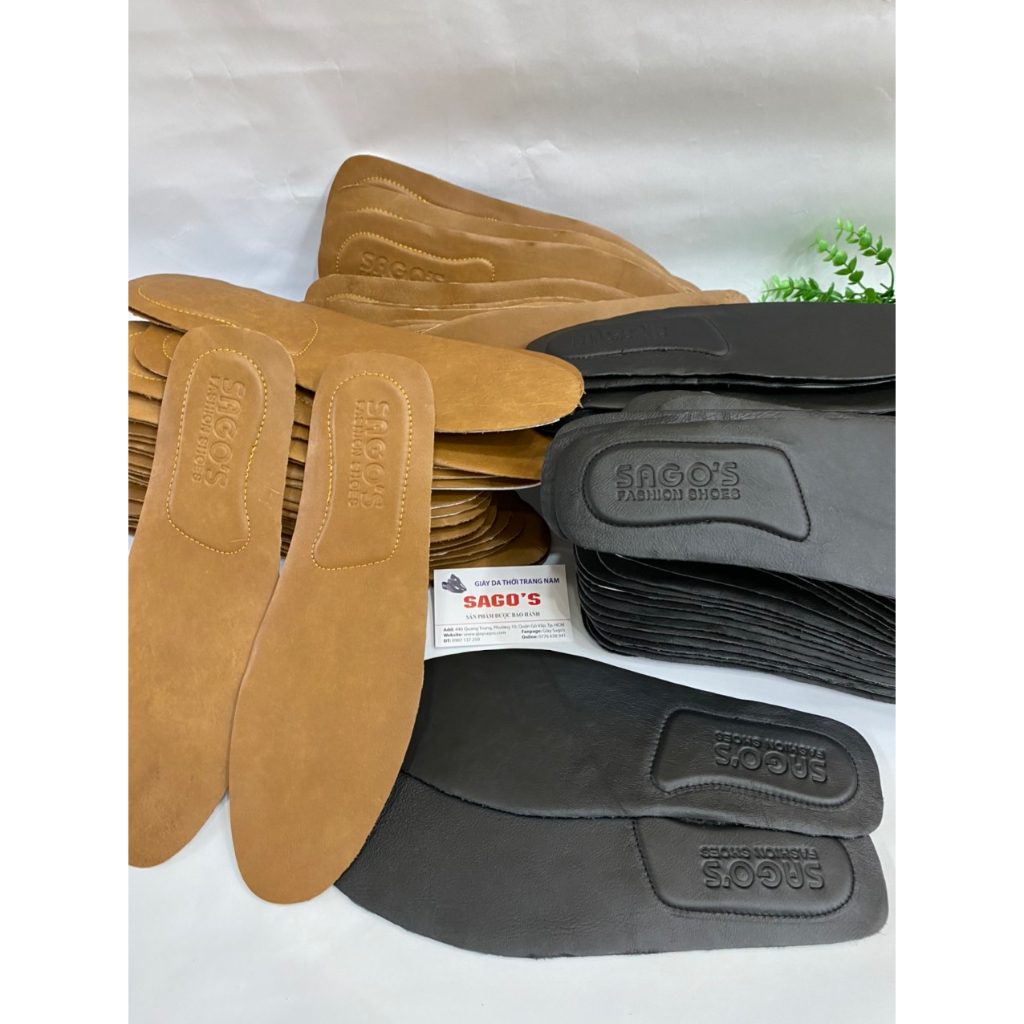 Lót Giày Da Bò Thật 100%Tấm Lót Giày Nam Nữ Thấm Hút Mồ Hôi Khử Mùi Hiệu Quả Giúp Ôm Chân Khi Giày Dãng Rộng.